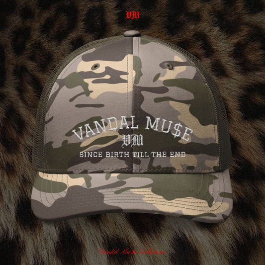 Vandal Muse Embroidered Camouflage Hat — "Since Birth Till The End"